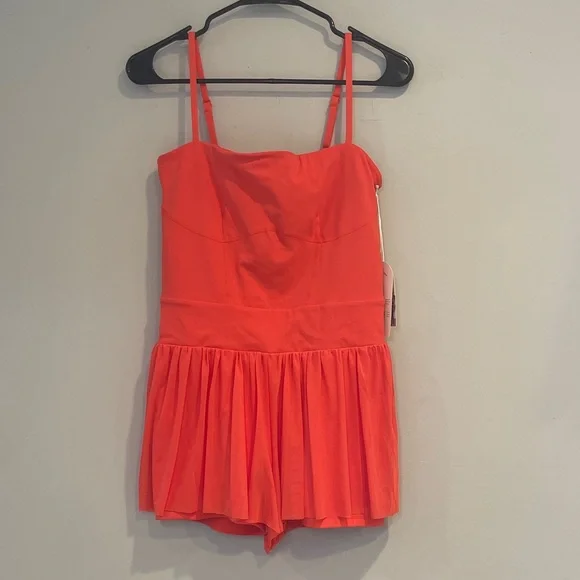 NWT Blogilates Women's Barre Active Romper, Medium - Coral Red - Picture 4 of 10